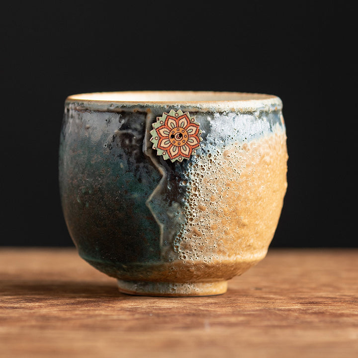Tasse à café en céramique Buddha Stones Sunflower Kiln Change Tea Latte Espresso Coffee Cup 250ml