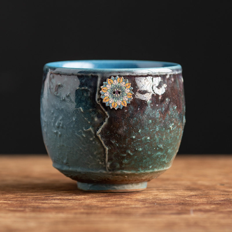 Tasse à café en céramique Buddha Stones Sunflower Kiln Change Tea Latte Espresso Coffee Cup 250ml