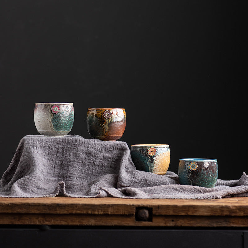 Tasse à café en céramique Buddha Stones Sunflower Kiln Change Tea Latte Espresso Coffee Cup 250ml
