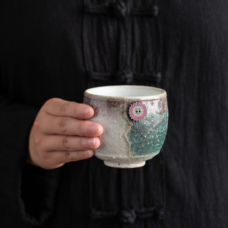 Tasse à café en céramique Buddha Stones Sunflower Kiln Change Tea Latte Espresso Coffee Cup 250ml