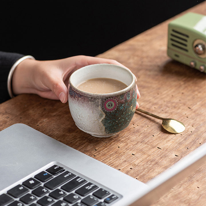 Tasse à café en céramique Buddha Stones Sunflower Kiln Change Tea Latte Espresso Coffee Cup 250ml