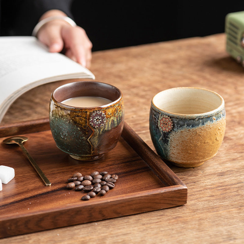 Tasse à café en céramique Buddha Stones Sunflower Kiln Change Tea Latte Espresso Coffee Cup 250ml