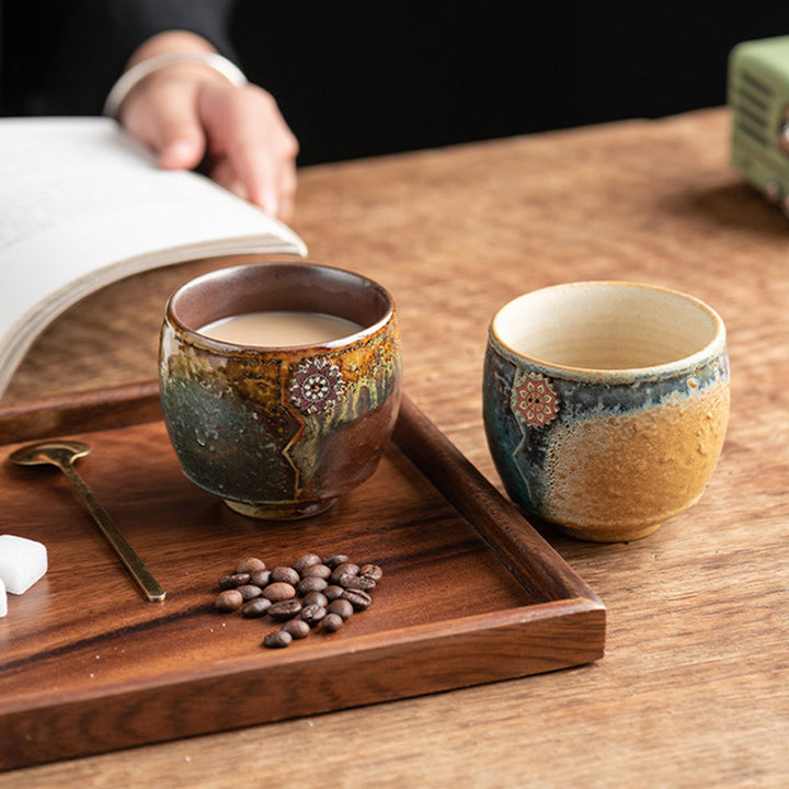 Tasse à café en céramique Buddha Stones Sunflower Kiln Change Tea Latte Espresso Coffee Cup 250ml