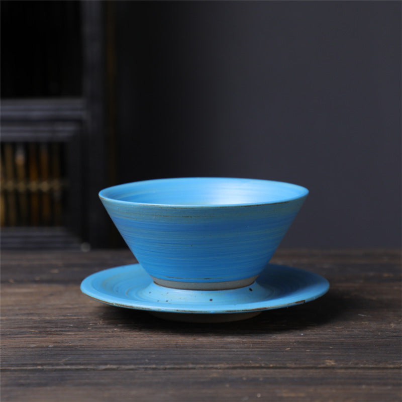 Tasse à café en céramique avec motif planète Buddha Stones Tasse à thé et café en poterie brute avec soucoupe