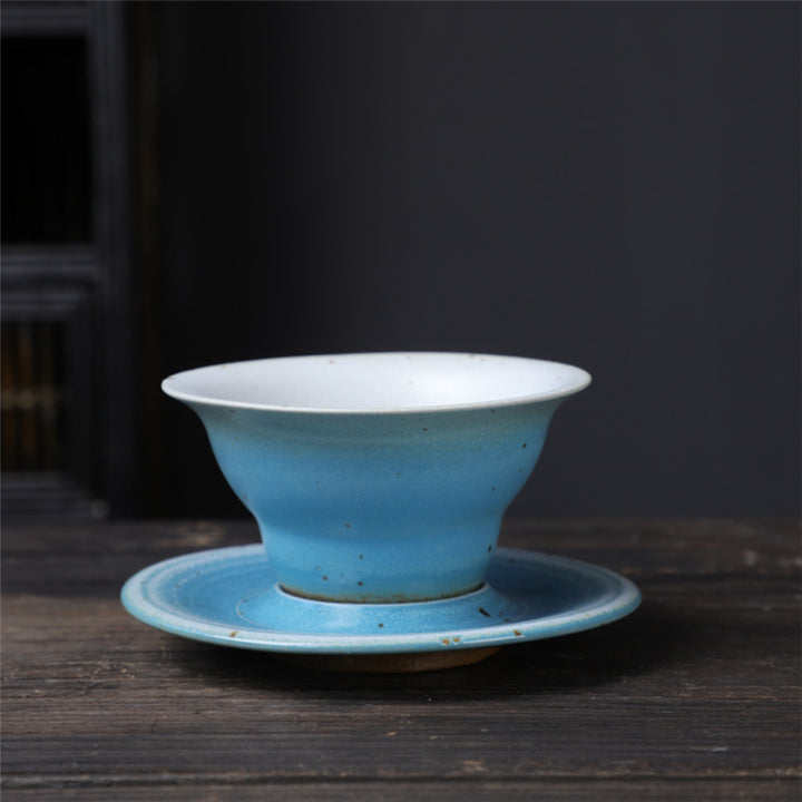 Tasse à café en céramique avec motif planète Buddha Stones Tasse à thé et café en poterie brute avec soucoupe