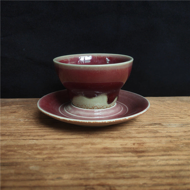 Tasse à café en céramique avec motif planète Buddha Stones Tasse à thé et café en poterie brute avec soucoupe