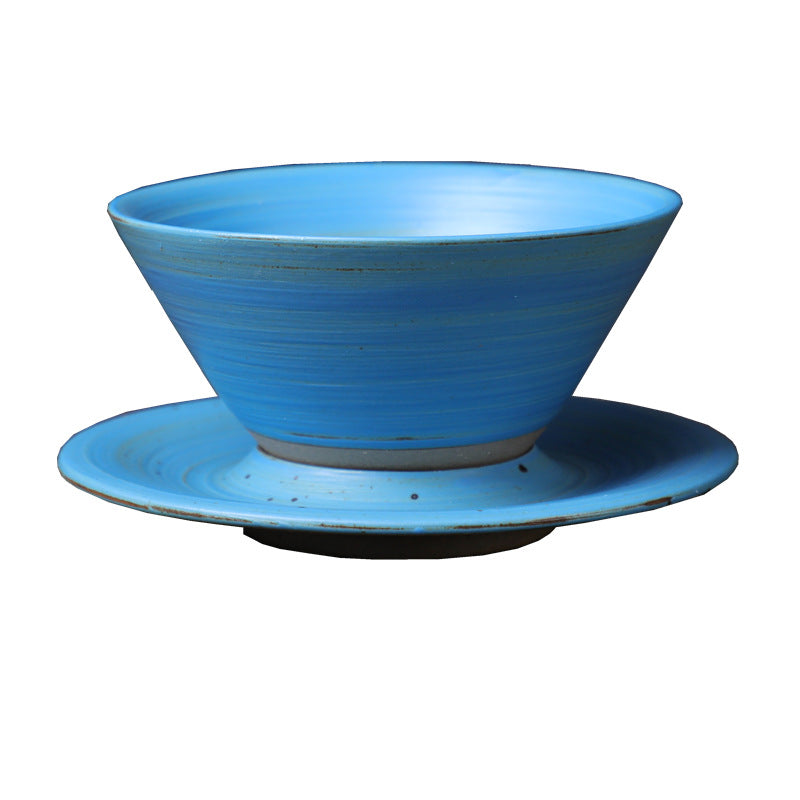Tasse à café en céramique avec motif planète Buddha Stones Tasse à thé et café en poterie brute avec soucoupe