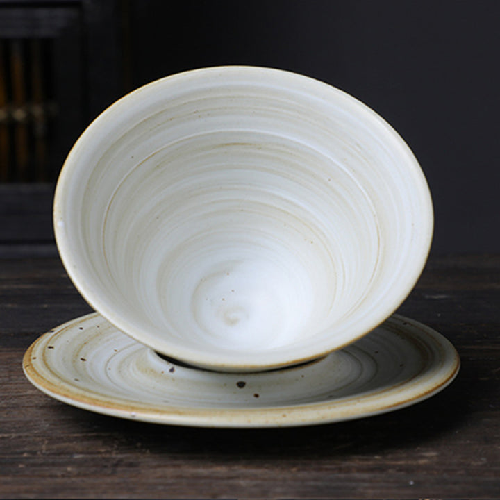 Tasse à café en céramique avec motif planète Buddha Stones Tasse à thé et café en poterie brute avec soucoupe