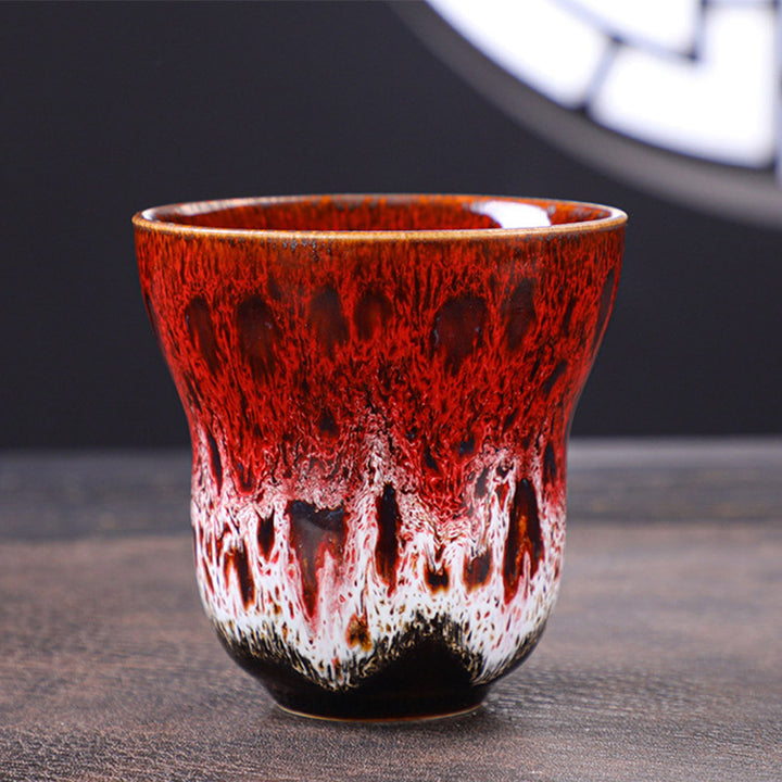 Tasse à café en céramique avec motif de changement de four vintage Buddha Stones , tasse à thé 150 ml