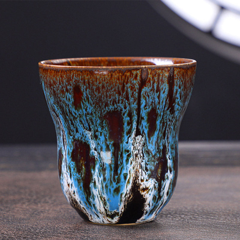Tasse à café en céramique avec motif de changement de four vintage Buddha Stones , tasse à thé 150 ml