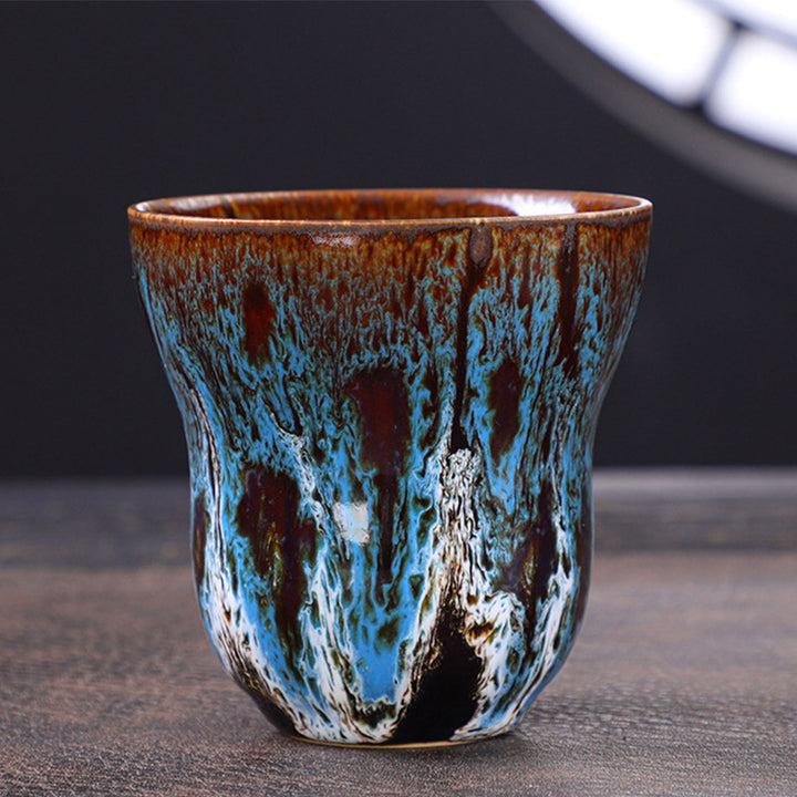 Tasse à café en céramique avec motif de changement de four vintage Buddha Stones , tasse à thé 150 ml