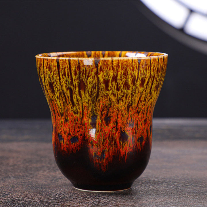 Tasse à café en céramique avec motif de changement de four vintage Buddha Stones , tasse à thé 150 ml