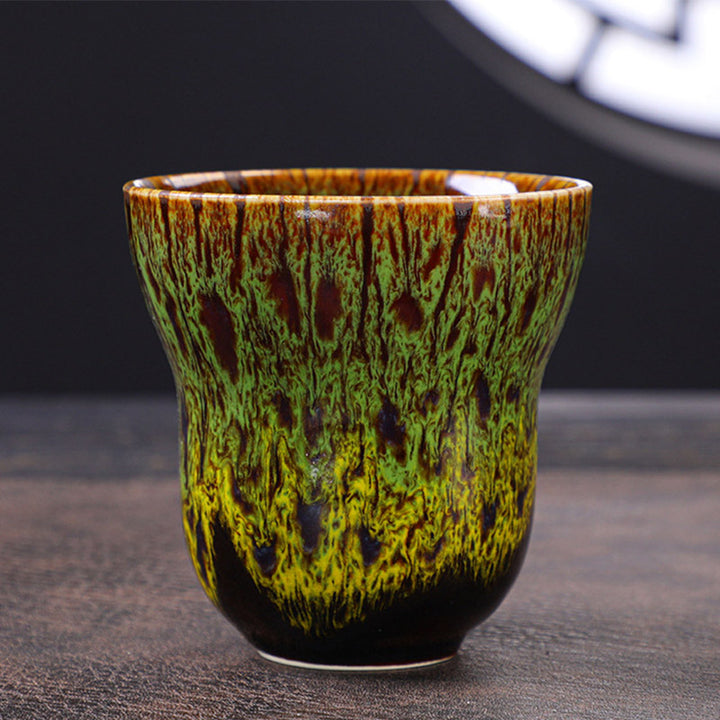 Tasse à café en céramique avec motif de changement de four vintage Buddha Stones , tasse à thé 150 ml