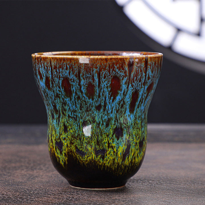 Tasse à café en céramique avec motif de changement de four vintage Buddha Stones , tasse à thé 150 ml