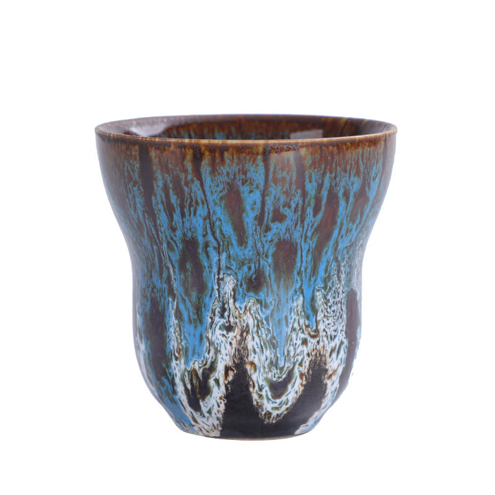 Tasse à café en céramique avec motif de changement de four vintage Buddha Stones , tasse à thé 150 ml