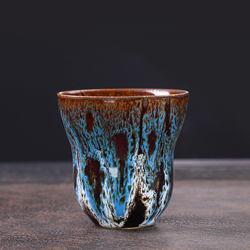 Tasse à café en céramique avec motif de changement de four vintage Buddha Stones , tasse à thé 150 ml