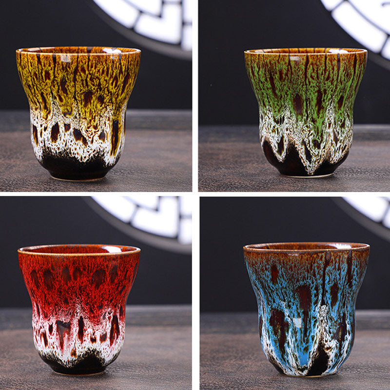 Tasse à café en céramique avec motif de changement de four vintage Buddha Stones , tasse à thé 150 ml