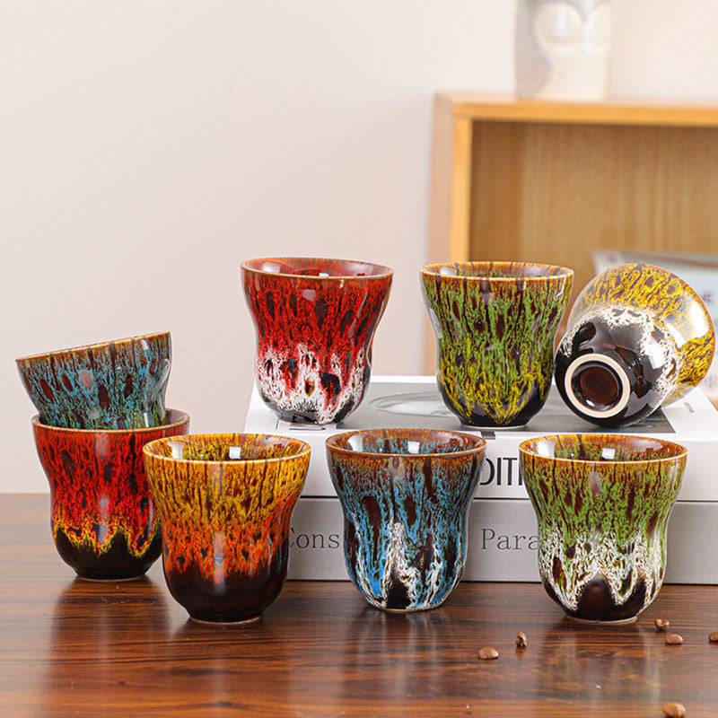 Tasse à café en céramique avec motif de changement de four vintage Buddha Stones , tasse à thé 150 ml