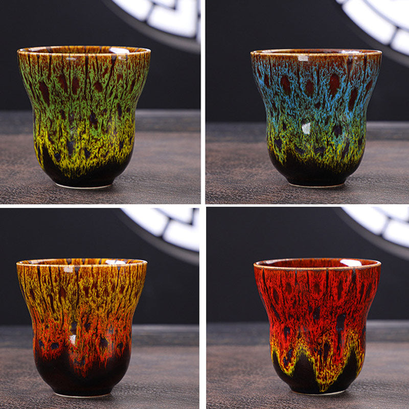 Tasse à café en céramique avec motif de changement de four vintage Buddha Stones , tasse à thé 150 ml