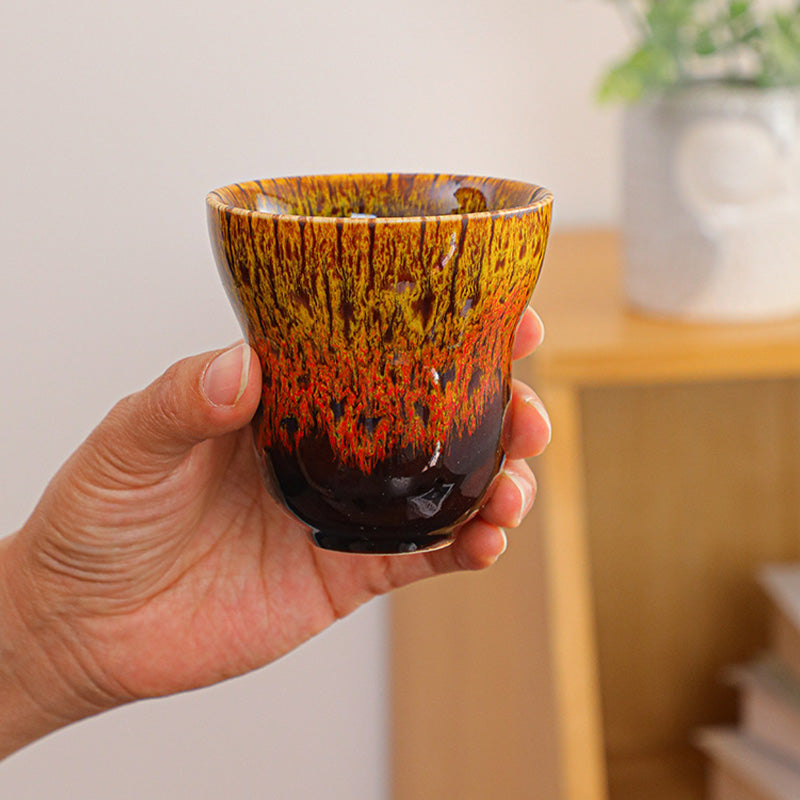 Tasse à café en céramique avec motif de changement de four vintage Buddha Stones , tasse à thé 150 ml