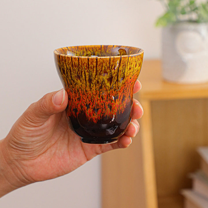 Tasse à café en céramique avec motif de changement de four vintage Buddha Stones , tasse à thé 150 ml