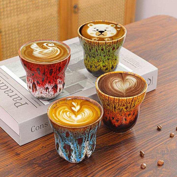 Tasse à café en céramique avec motif de changement de four vintage Buddha Stones , tasse à thé 150 ml