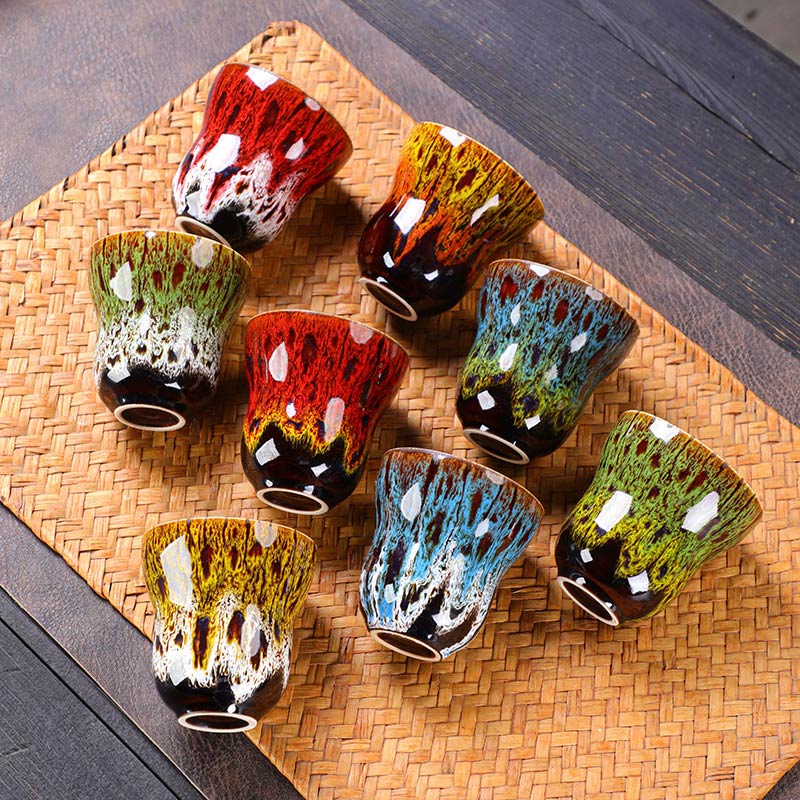 Tasse à café en céramique avec motif de changement de four vintage Buddha Stones , tasse à thé 150 ml