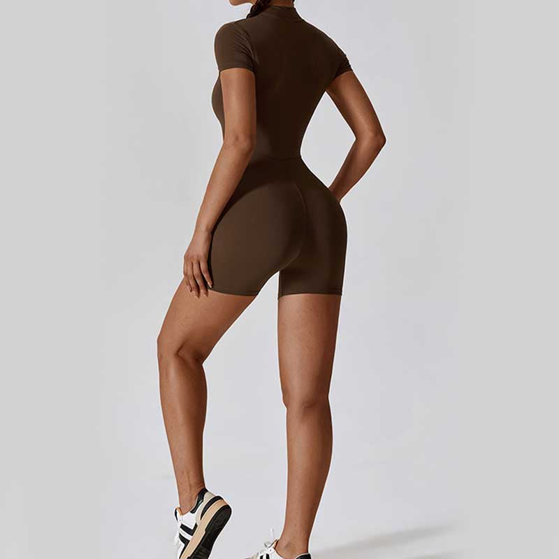 Combinaison à manches courtes et fermeture éclair en Buddha Stones femme, combinaison de sport, de fitness, de yoga - image 29