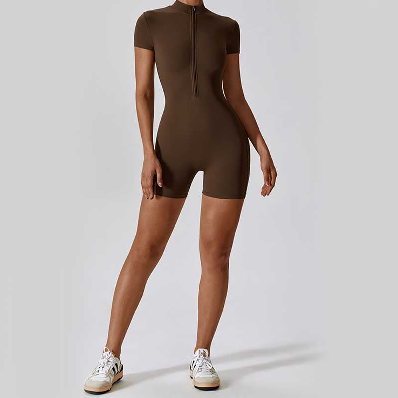 Combinaison à manches courtes et fermeture éclair en Buddha Stones femme, combinaison de sport, de fitness, de yoga - image 27