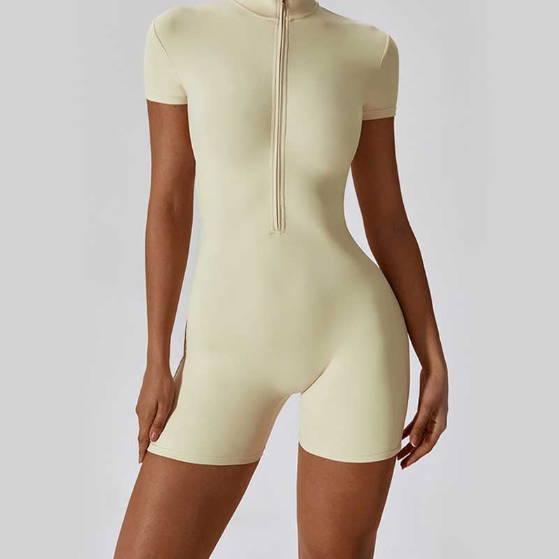 Combinaison à manches courtes et fermeture éclair en Buddha Stones femme, combinaison de sport, de fitness, de yoga - image 32