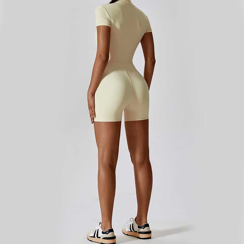 Combinaison à manches courtes et fermeture éclair en Buddha Stones femme, combinaison de sport, de fitness, de yoga - image 37