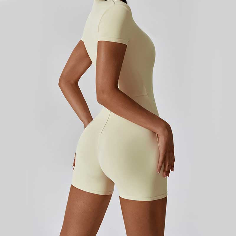 Combinaison à manches courtes et fermeture éclair en Buddha Stones femme, combinaison de sport, de fitness, de yoga - image 34