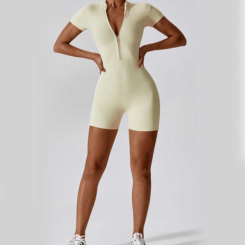 Combinaison à manches courtes et fermeture éclair en Buddha Stones femme, combinaison de sport, de fitness, de yoga - image 36