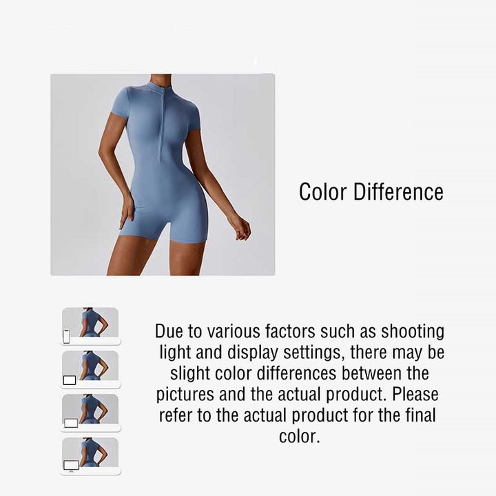 Combinaison à manches courtes et fermeture éclair en Buddha Stones femme, combinaison de sport, de fitness, de yoga - image 16