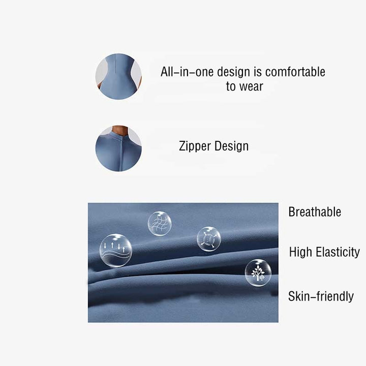 Combinaison à manches courtes et fermeture éclair en Buddha Stones femme, combinaison de sport, de fitness, de yoga - image 15