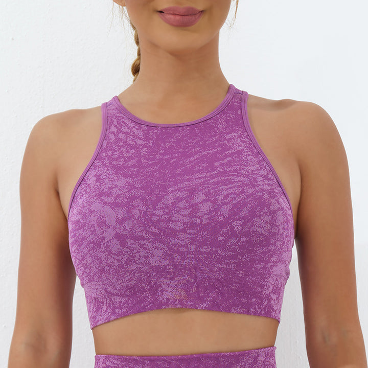 Débardeur court de fitness sans couture Buddha Stones, leggings taille haute, pantalons de sport, de gym, de yoga - Réservoir de récolte - Violet - US6，UK/AU10，EU38 (L)  - image 15