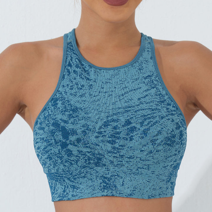 Débardeur court de fitness sans couture Buddha Stones, leggings taille haute, pantalons de sport, de gym, de yoga - Réservoir de récolte - Bleu - US6，UK/AU10，EU38 (L)  - image 17