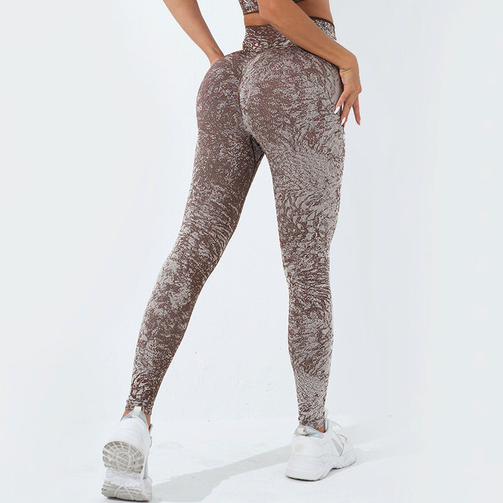 Débardeur court de fitness sans couture Buddha Stones, leggings taille haute, pantalons de sport, de gym, de yoga - Guêtres - Brun - US6，UK/AU10，EU38 (L)  - image 31