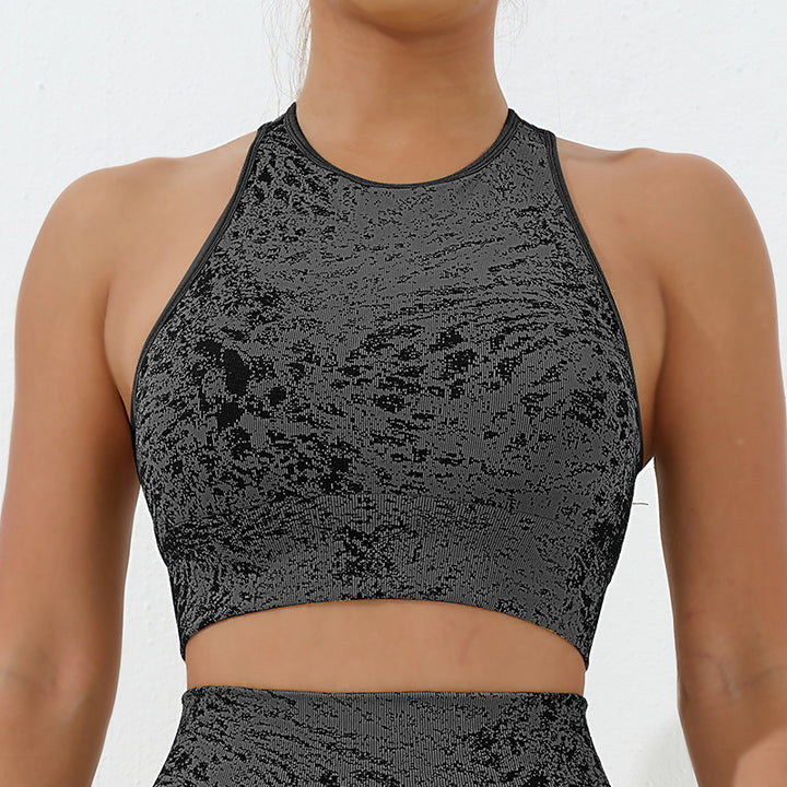 Débardeur court de fitness sans couture Buddha Stones, leggings taille haute, pantalons de sport, de gym, de yoga