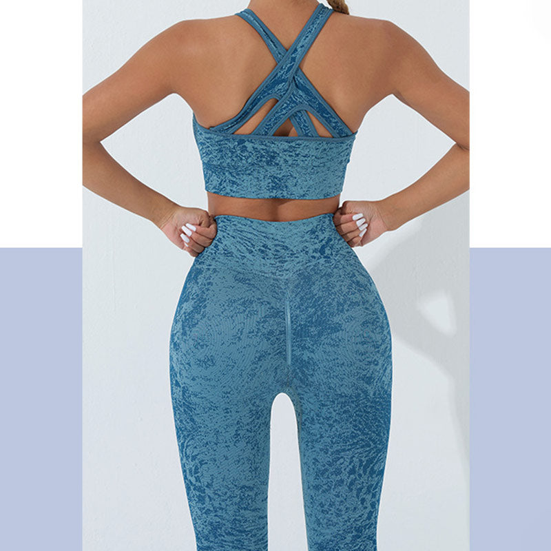 Débardeur court de fitness sans couture Buddha Stones, leggings taille haute, pantalons de sport, de gym, de yoga