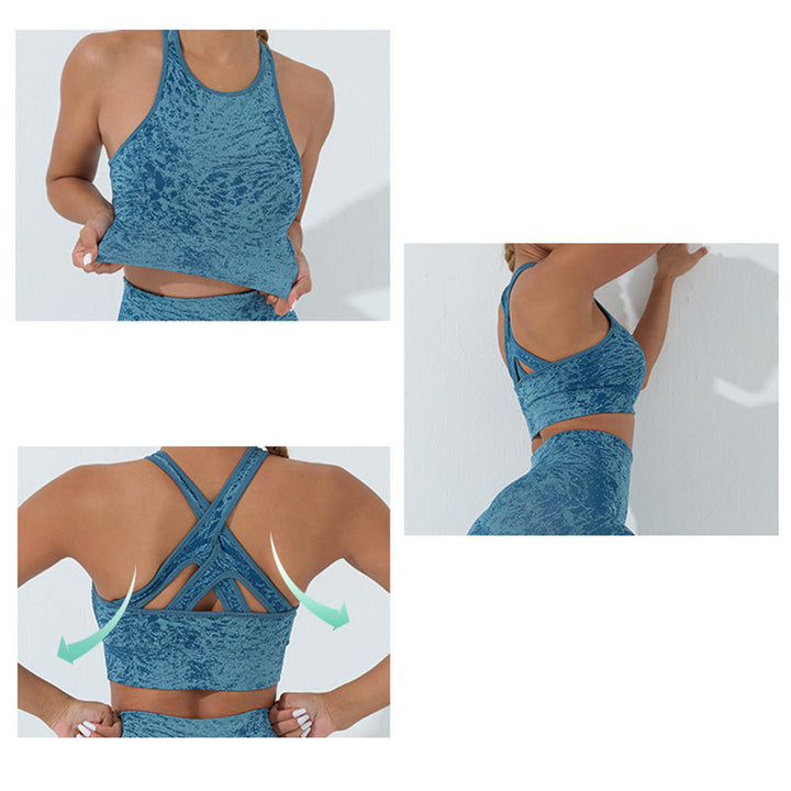 Débardeur court de fitness sans couture Buddha Stones, leggings taille haute, pantalons de sport, de gym, de yoga