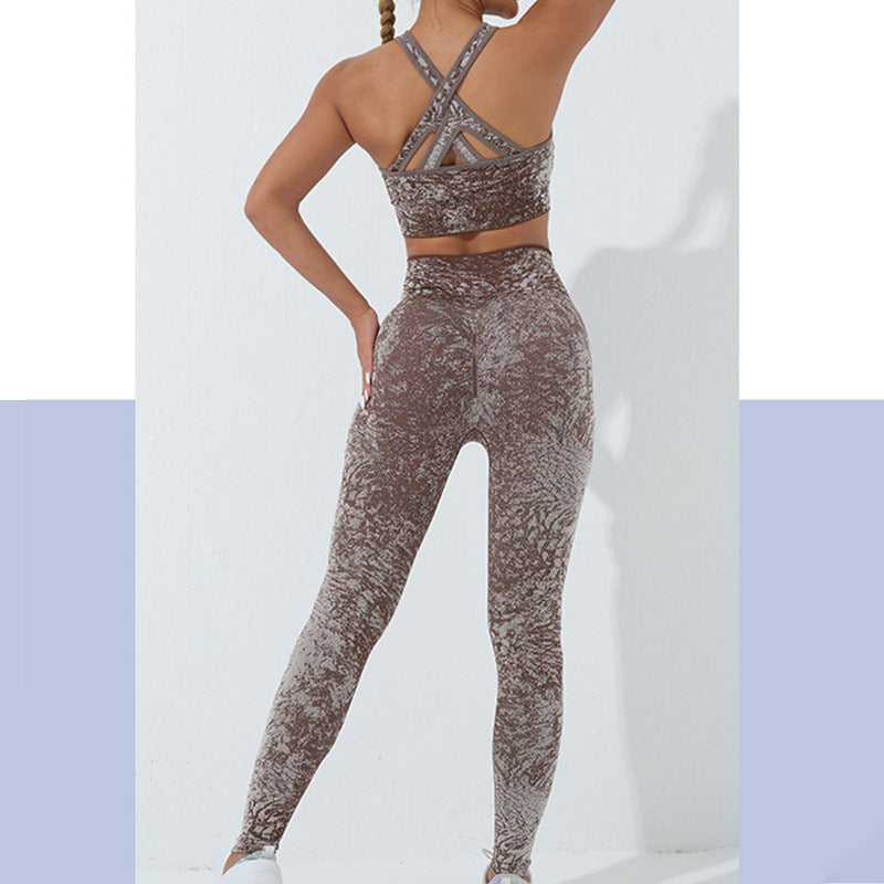 Débardeur court de fitness sans couture Buddha Stones, leggings taille haute, pantalons de sport, de gym, de yoga