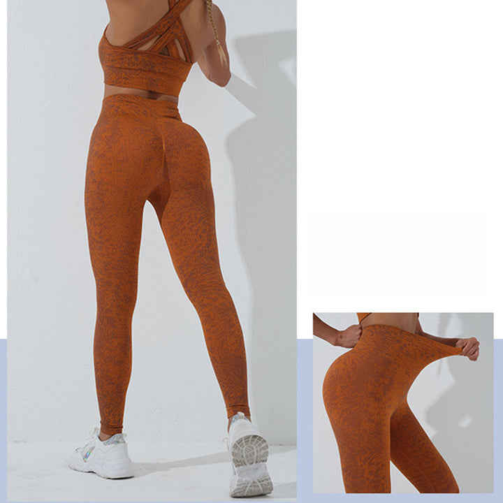 Débardeur court de fitness sans couture Buddha Stones, leggings taille haute, pantalons de sport, de gym, de yoga