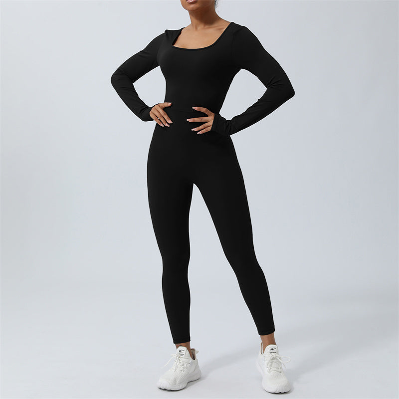 Combinaison dos nu à manches longues pour femmes Buddha Stones Sports Fitness Yoga Body - Noir - US8-10，UK/AU12-14，EU40-42 (XL)  - image 21