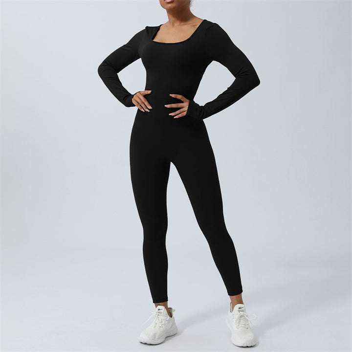 Combinaison dos nu à manches longues pour femmes Buddha Stones Sports Fitness Yoga Body - Noir - US8-10，UK/AU12-14，EU40-42 (XL)  - image 21