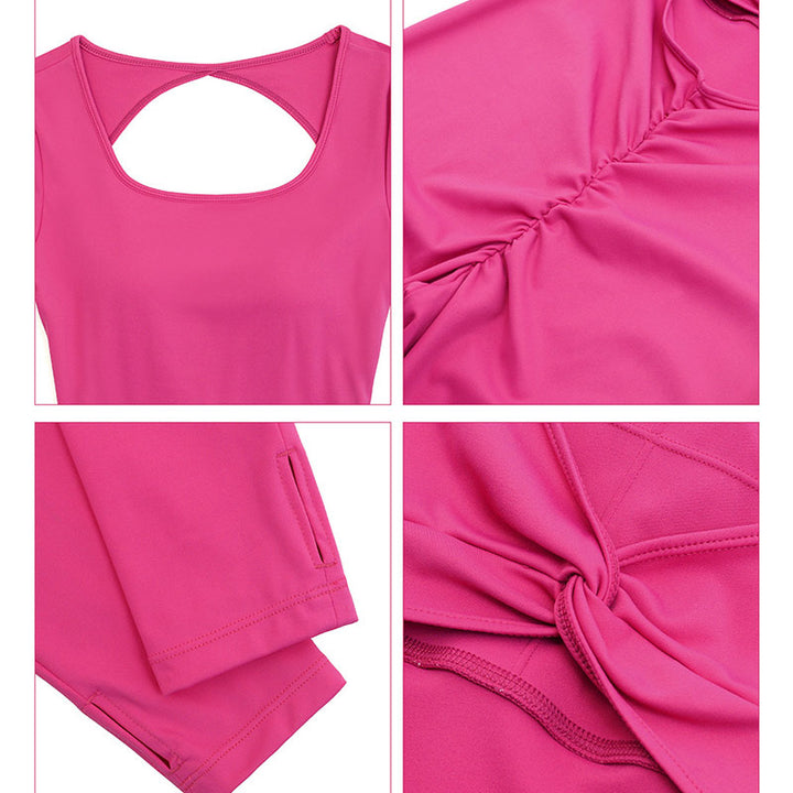 Combinaison dos nu à manches longues pour femmes Buddha Stones Sports Fitness Yoga Body - image 7