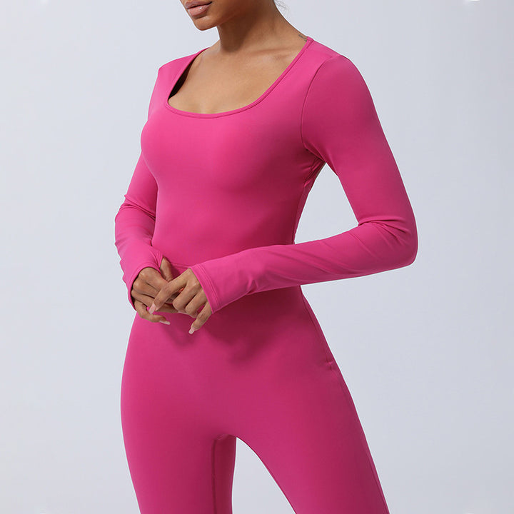 Combinaison dos nu à manches longues pour femmes Buddha Stones Sports Fitness Yoga Body - image 1