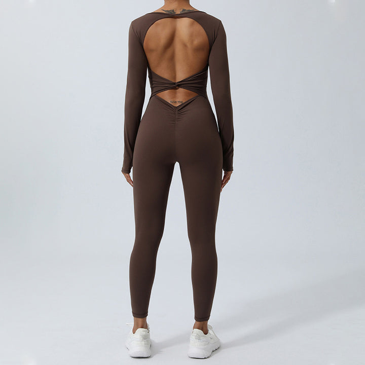 Combinaison dos nu à manches longues pour femmes Buddha Stones Sports Fitness Yoga Body - image 20