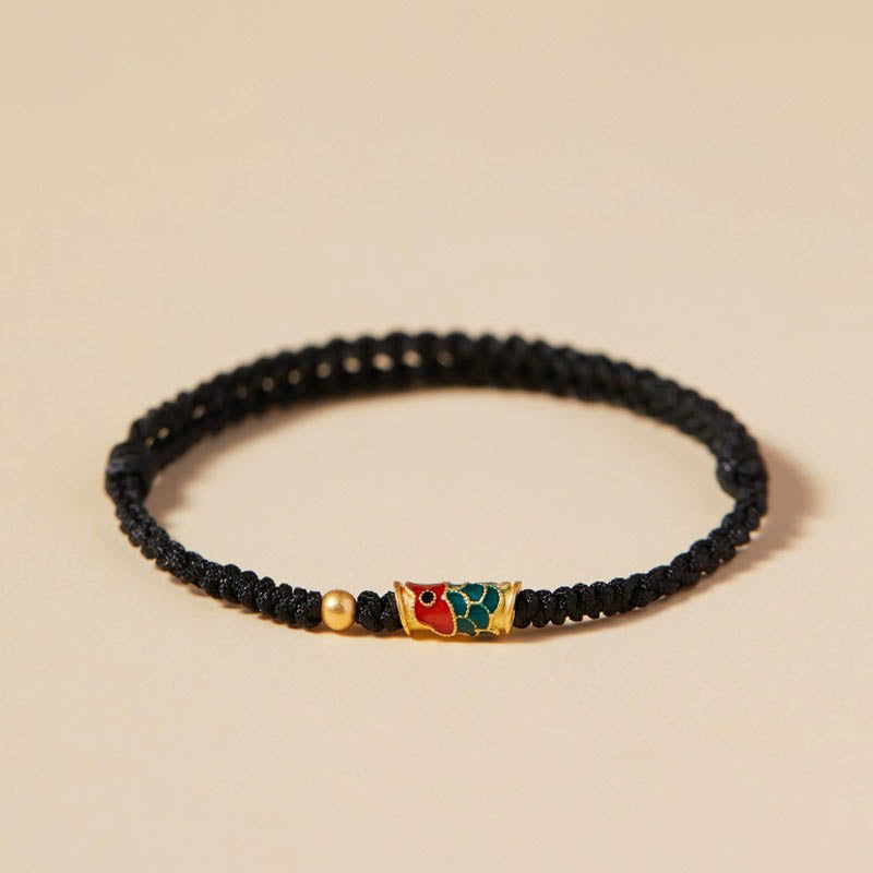 Bracelet en corde tressée fait main en forme de poisson koï de Buddha Stones