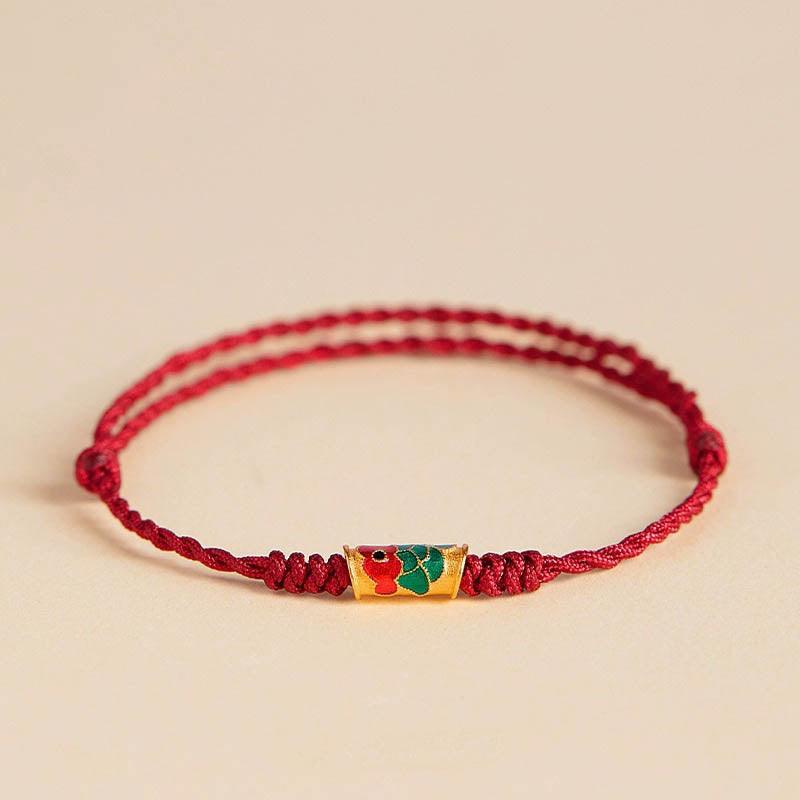 Bracelet en corde tressée fait main en forme de poisson koï de Buddha Stones